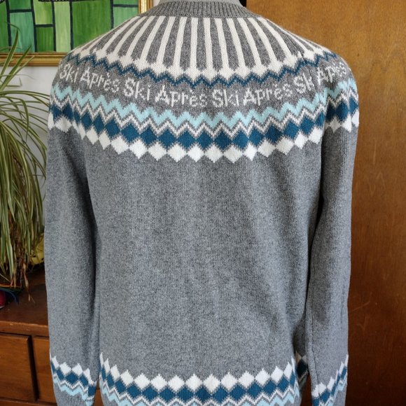 Talbots Merino Wool Blend Women's Crew Neck Sweater Argyle Sz M - Picture 4 of 7